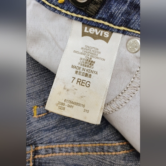 Levi's Super Skinny Blue Jeans Girls Sz 7 Stretch Dark Wash Low Rise D-2 - Picture 7 of 11